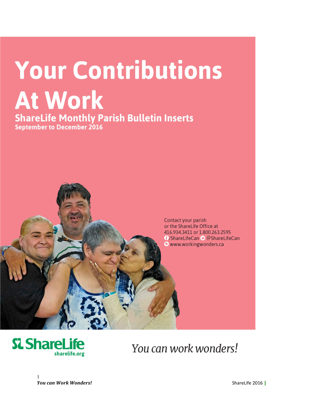 Sharelife Monthly Parish Bulletin Inserts