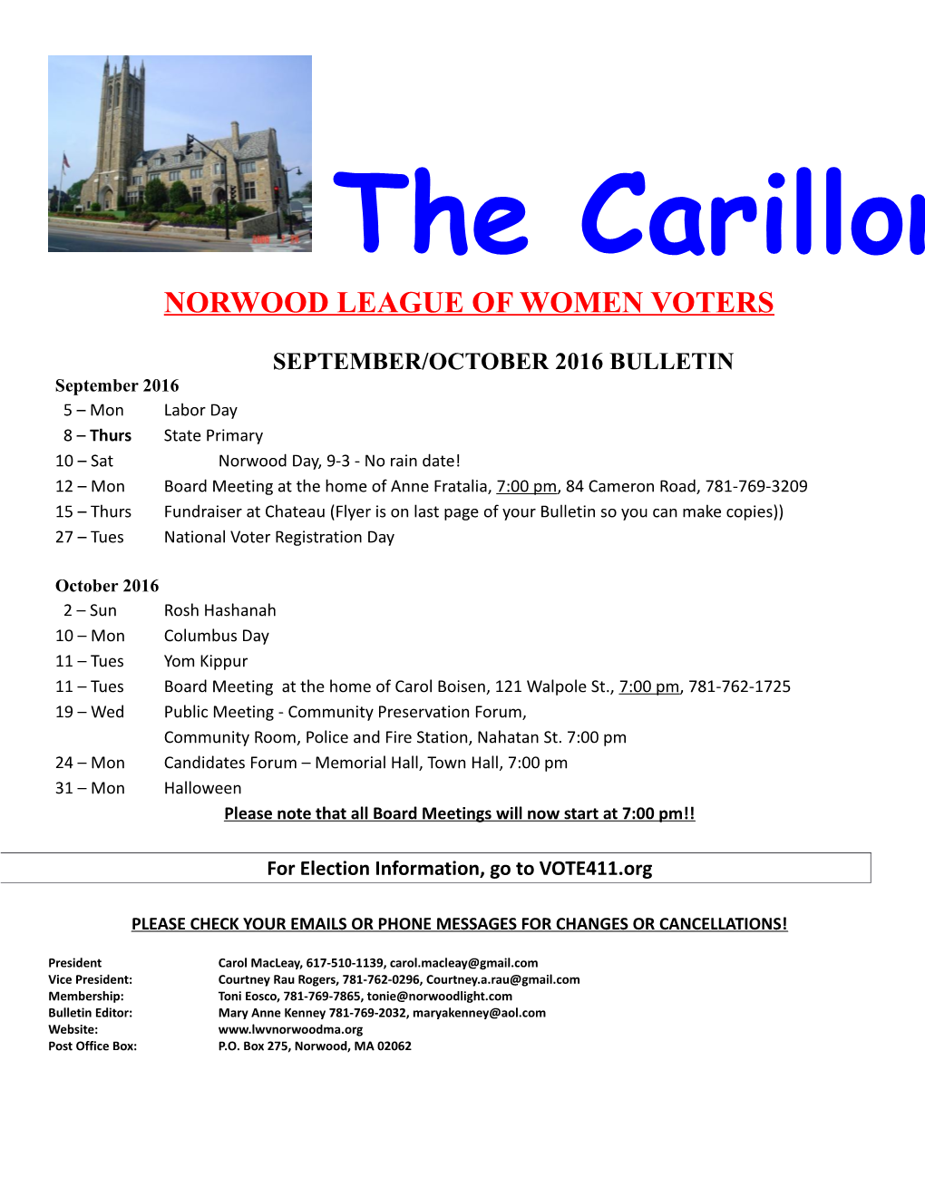 Norwood League of Women Voters