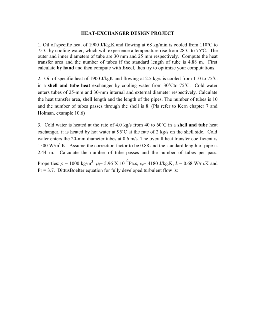 Heat-Exchanger Design Project