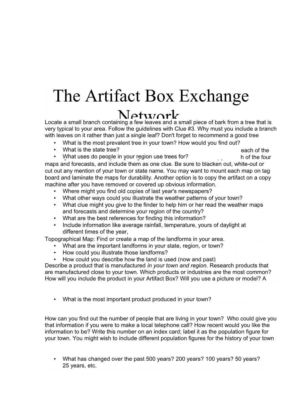 The Artifact Box Exchange Network