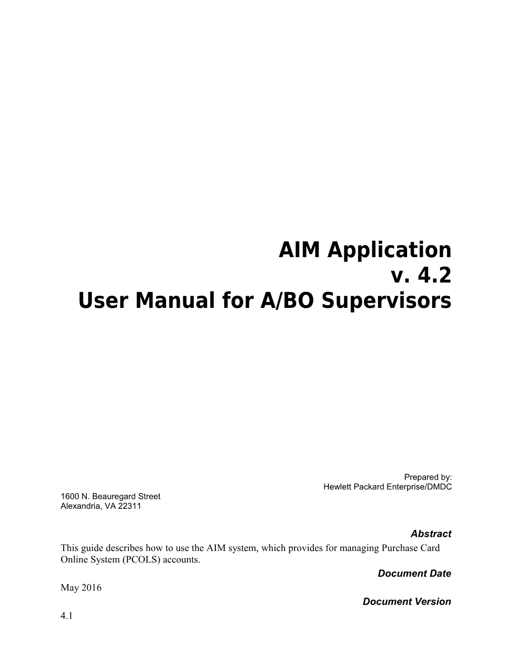 AIM 4.2 User Manuals