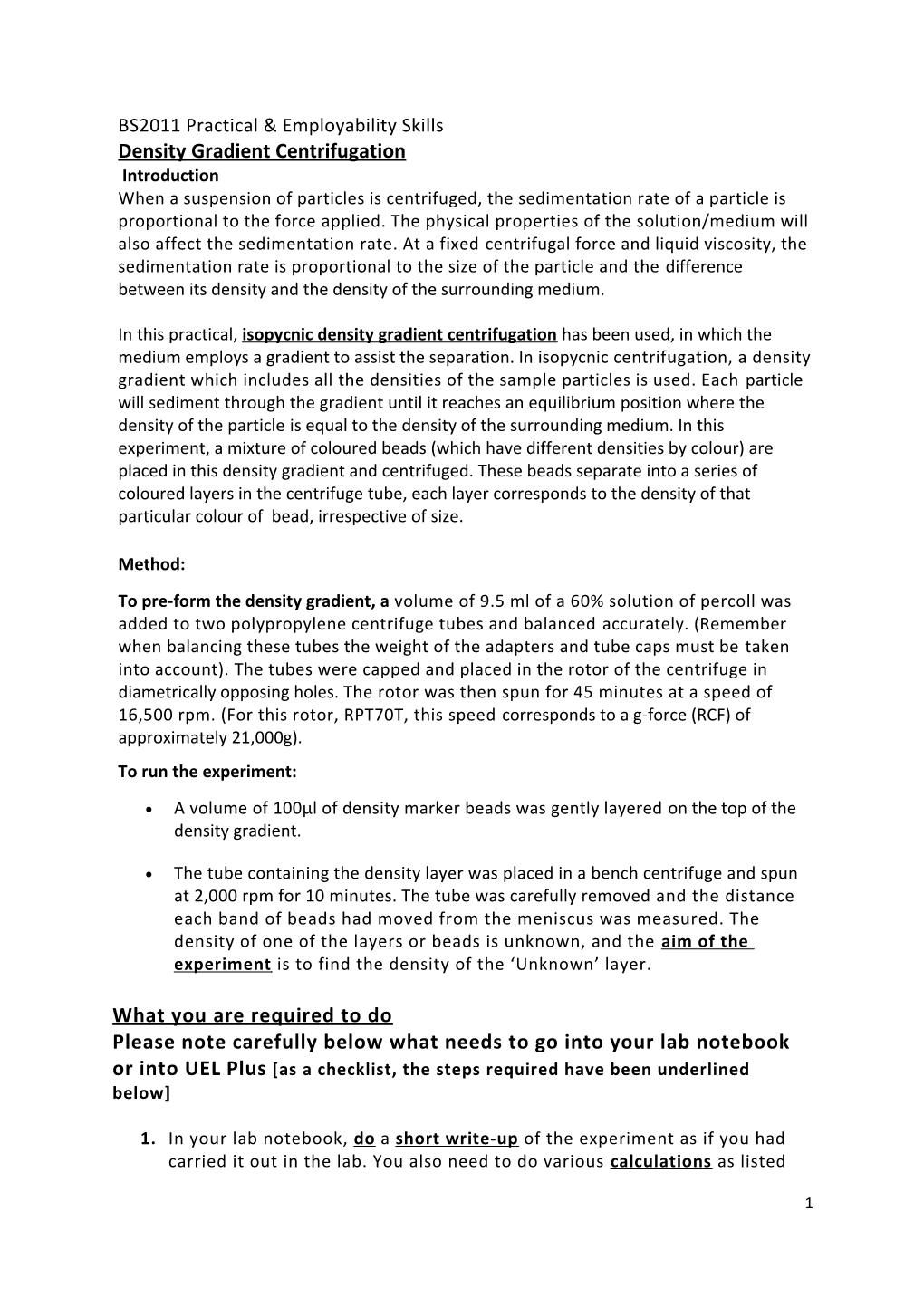 Density Gradient Centrifugation