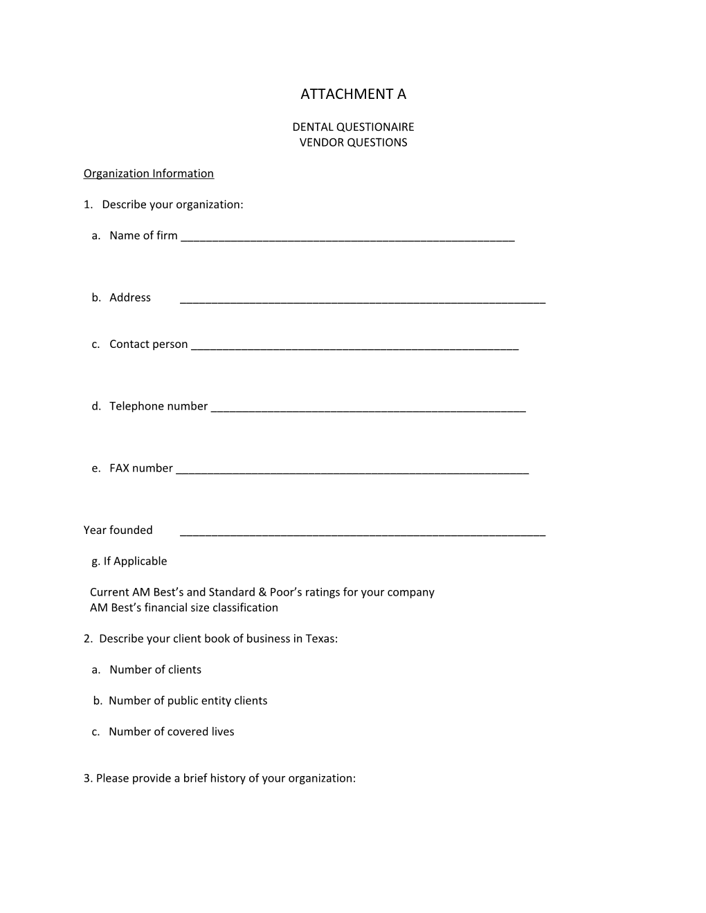 Dental Questionaire