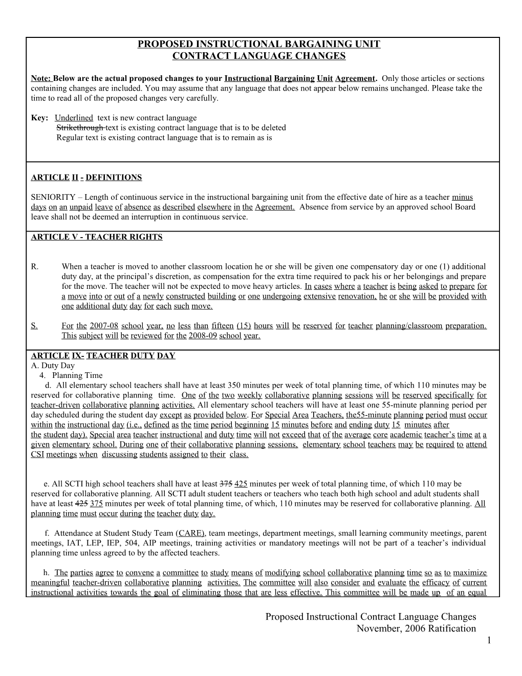 Proposed Instructional Bargaining Unit