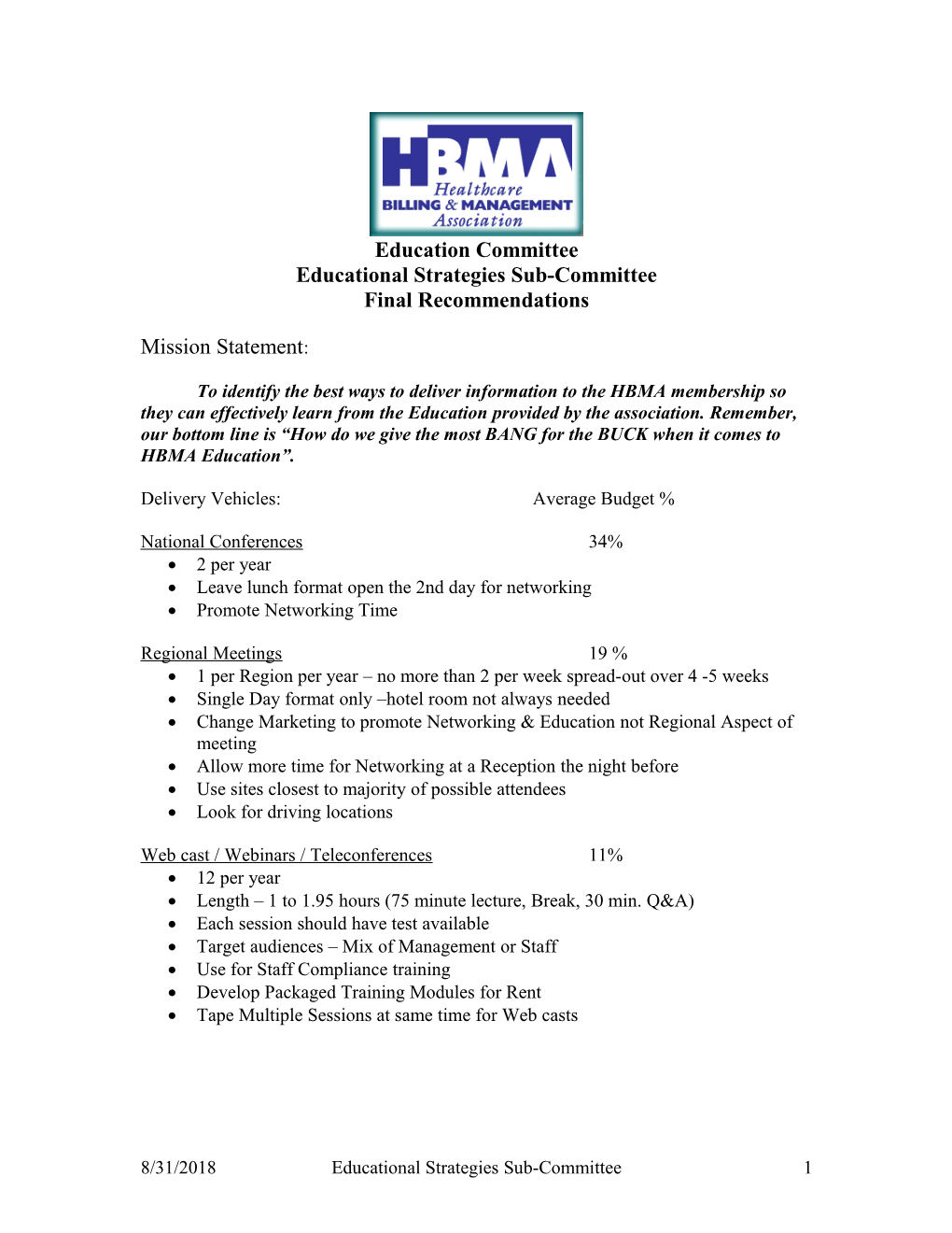 HBMA Education Committee