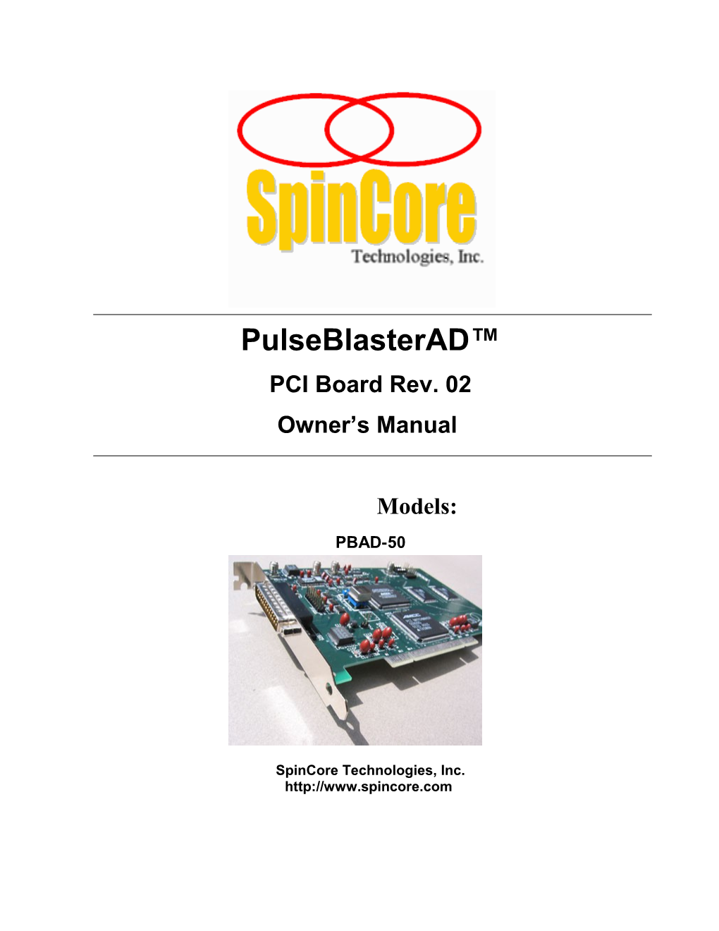 Pulseblasterad PCI Board Rev. 02