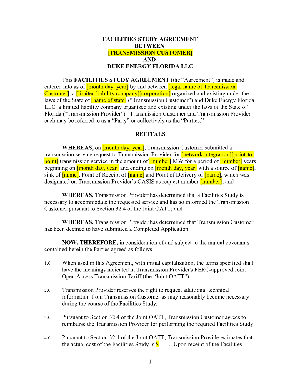 System Impact Study Agreement