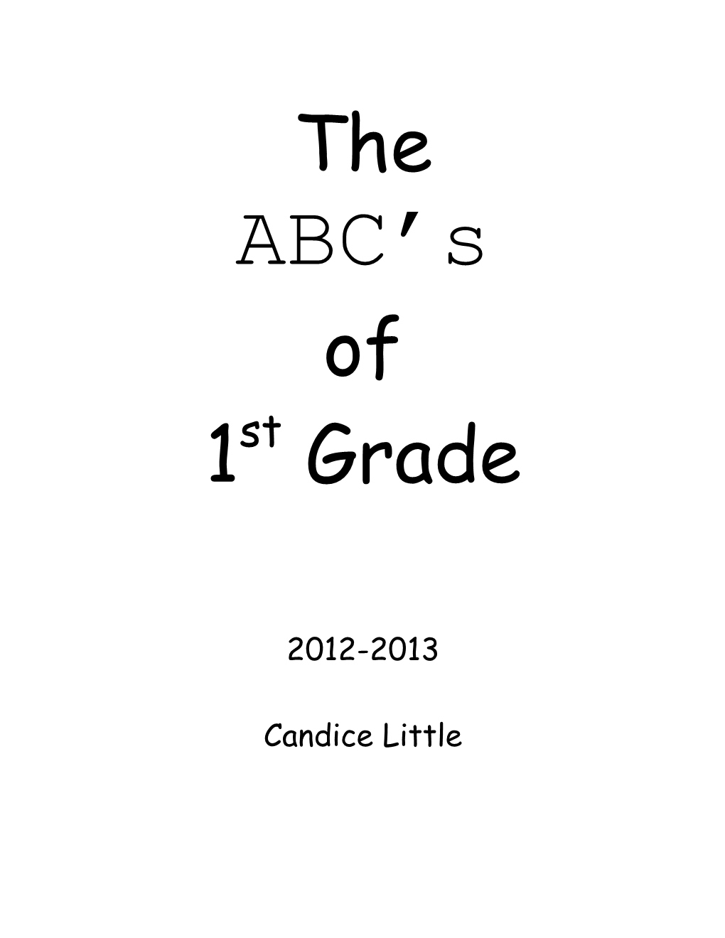 The ABC S of Kindergarten