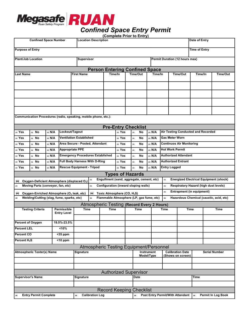 Confined Space Entry Permit s1