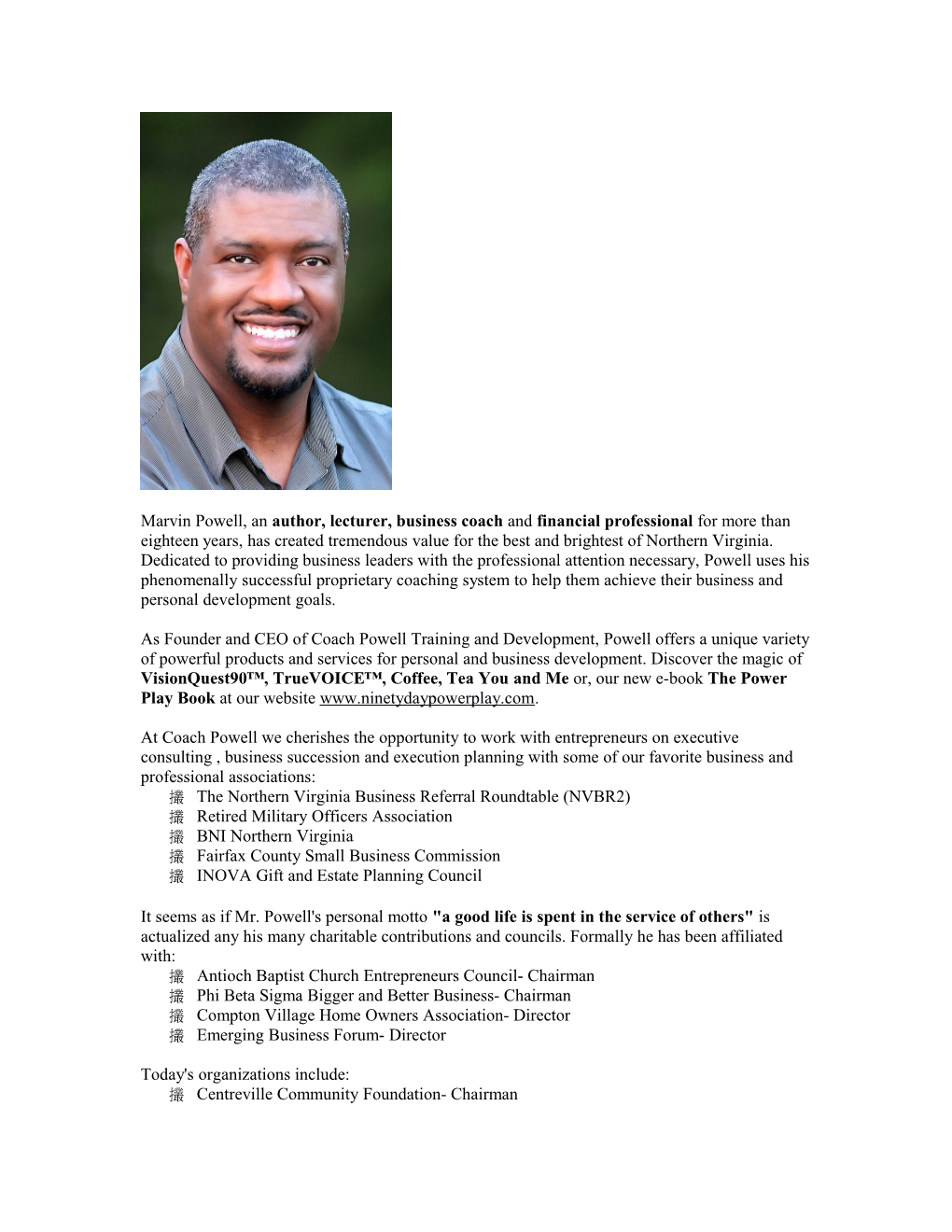Marvin Powell an Author, Lecturer, Business Coach and Financial Professional for More Than