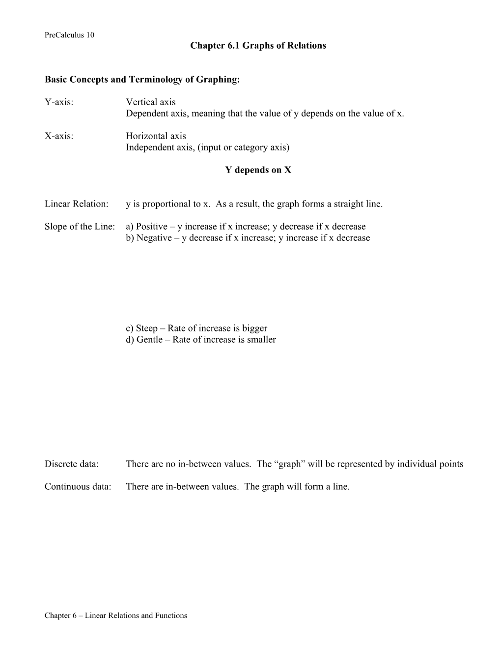 Basic Concepts and Terminology of Graphing