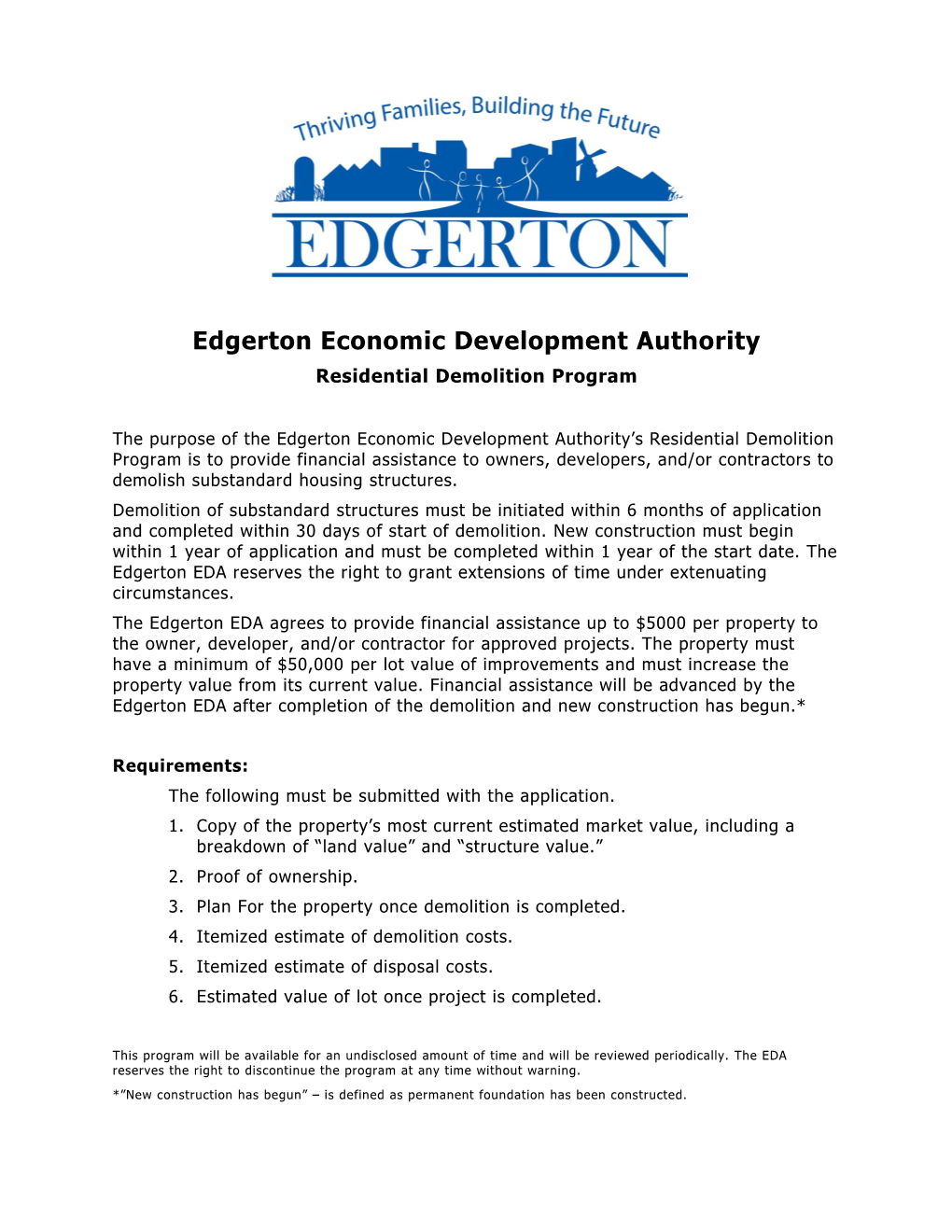 Edgerton Economic Development Authority