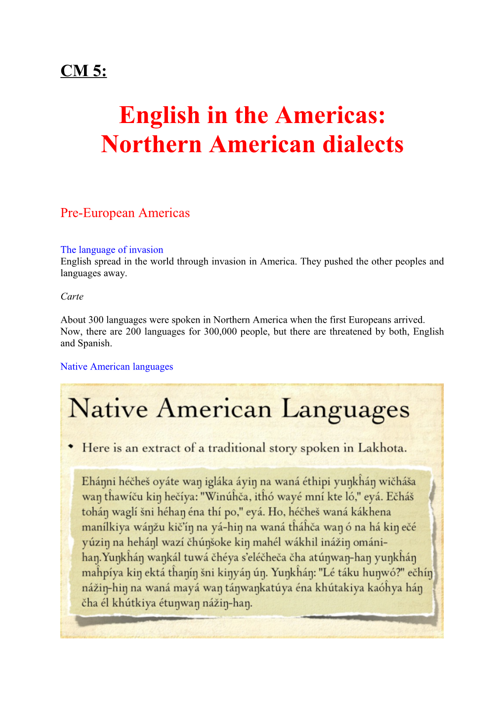 English in the Americas