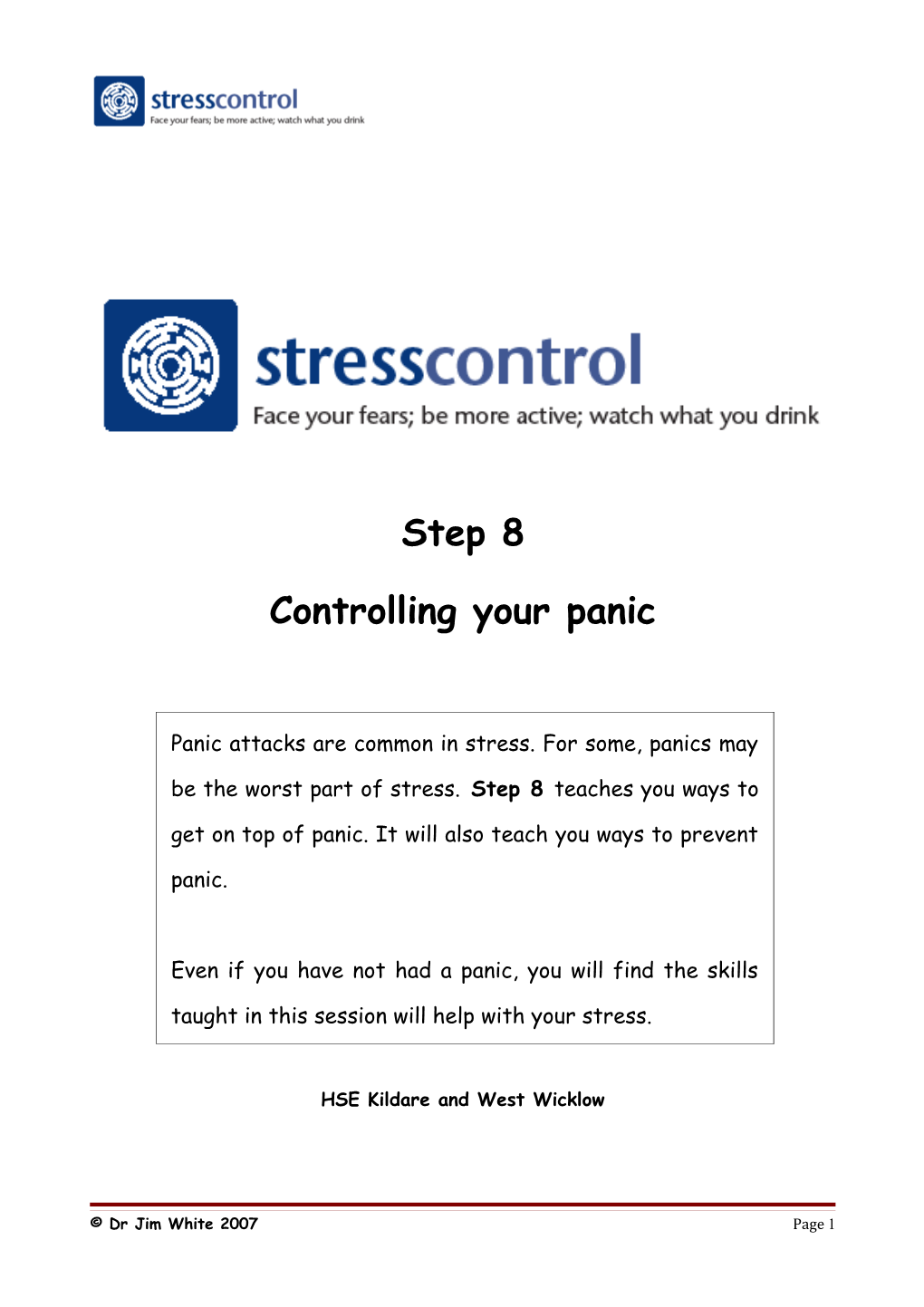 Controlling Your Panic