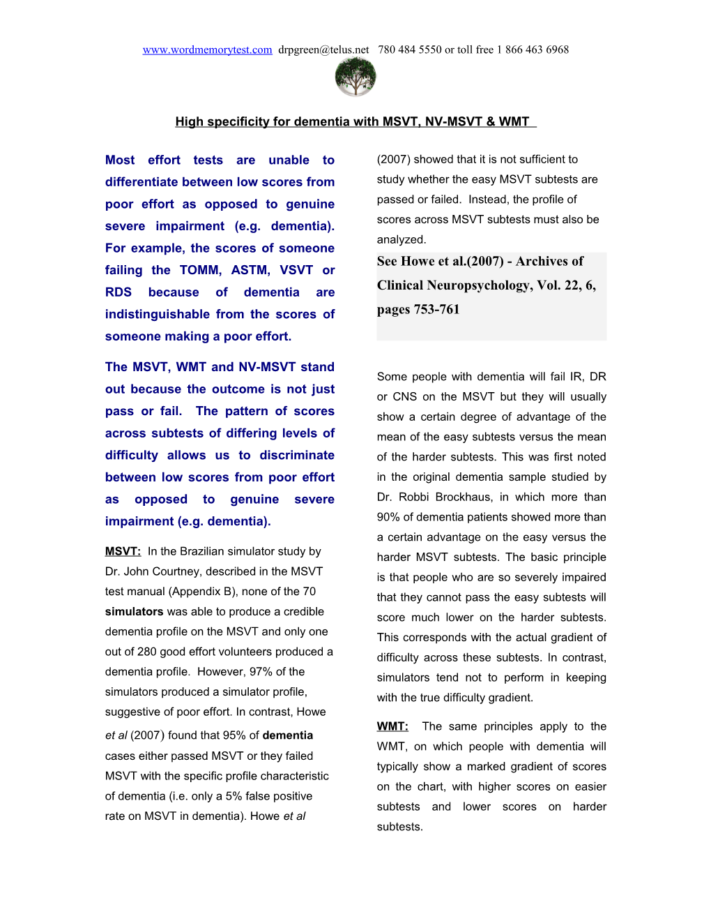 Rate of False Positives on the Word Memory Test in Parents Seeking Custody of Children