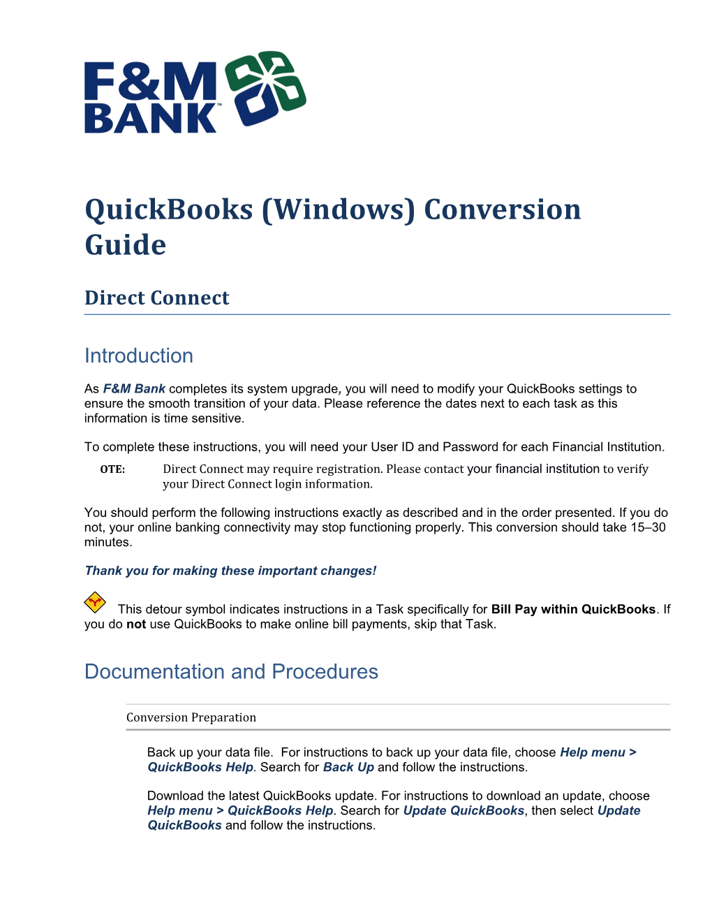 Quickbooks (Windows) Conversion Guide