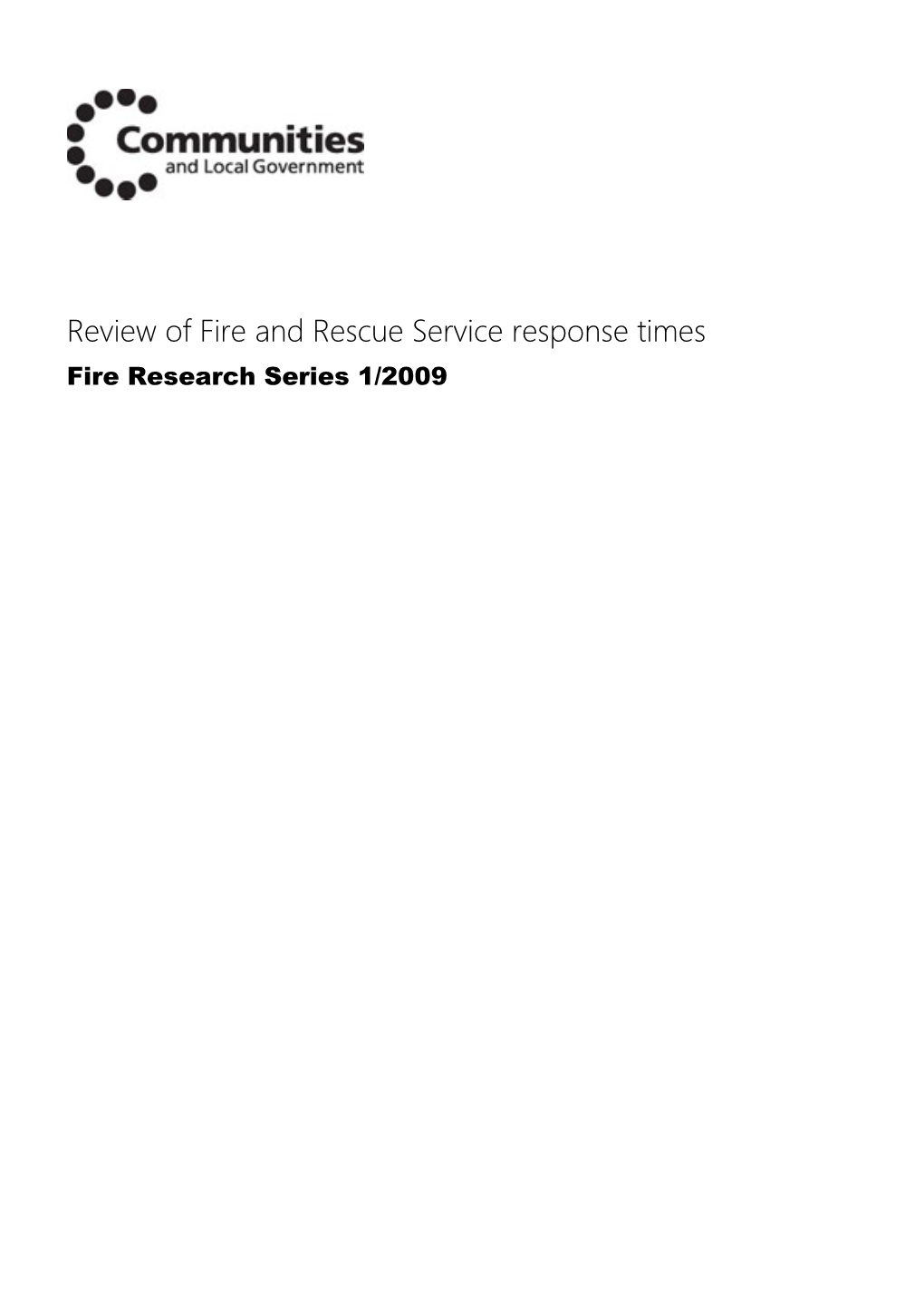 Review of Fire and Rescue Service Response Times