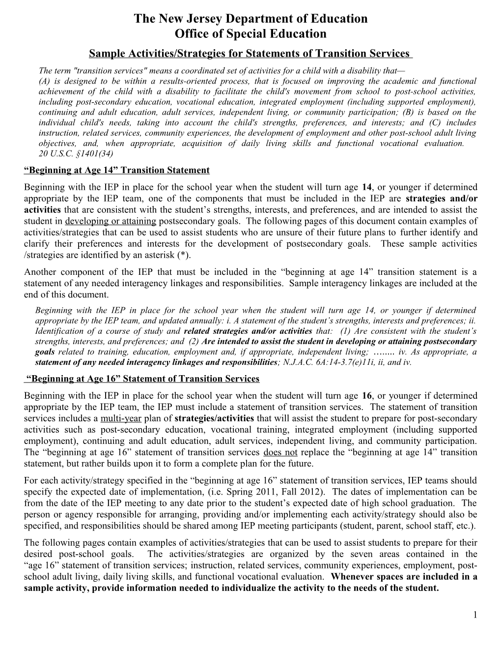 Transition Services Means a Coordinated Set of Activities for a Student, Designed Within s1