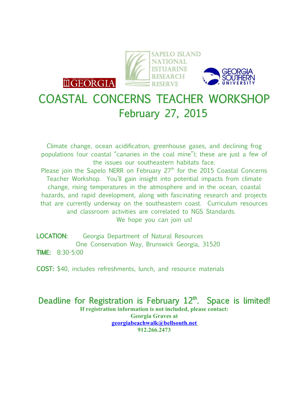 Coastal Concerns Teacher Workshop