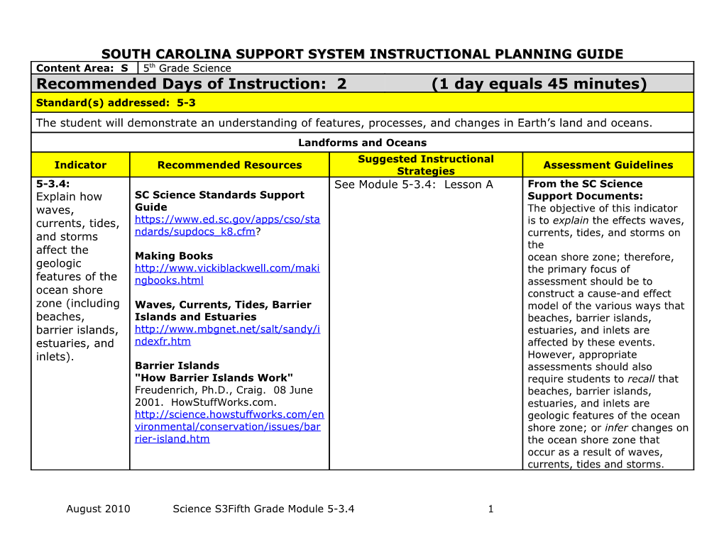 South Carolina Support System Instructional Planning Guide s1