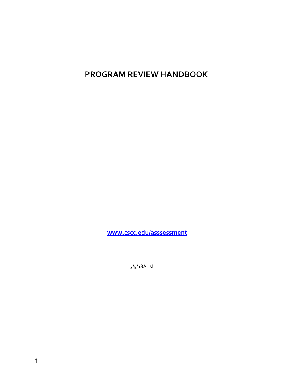 Program Review Handbook