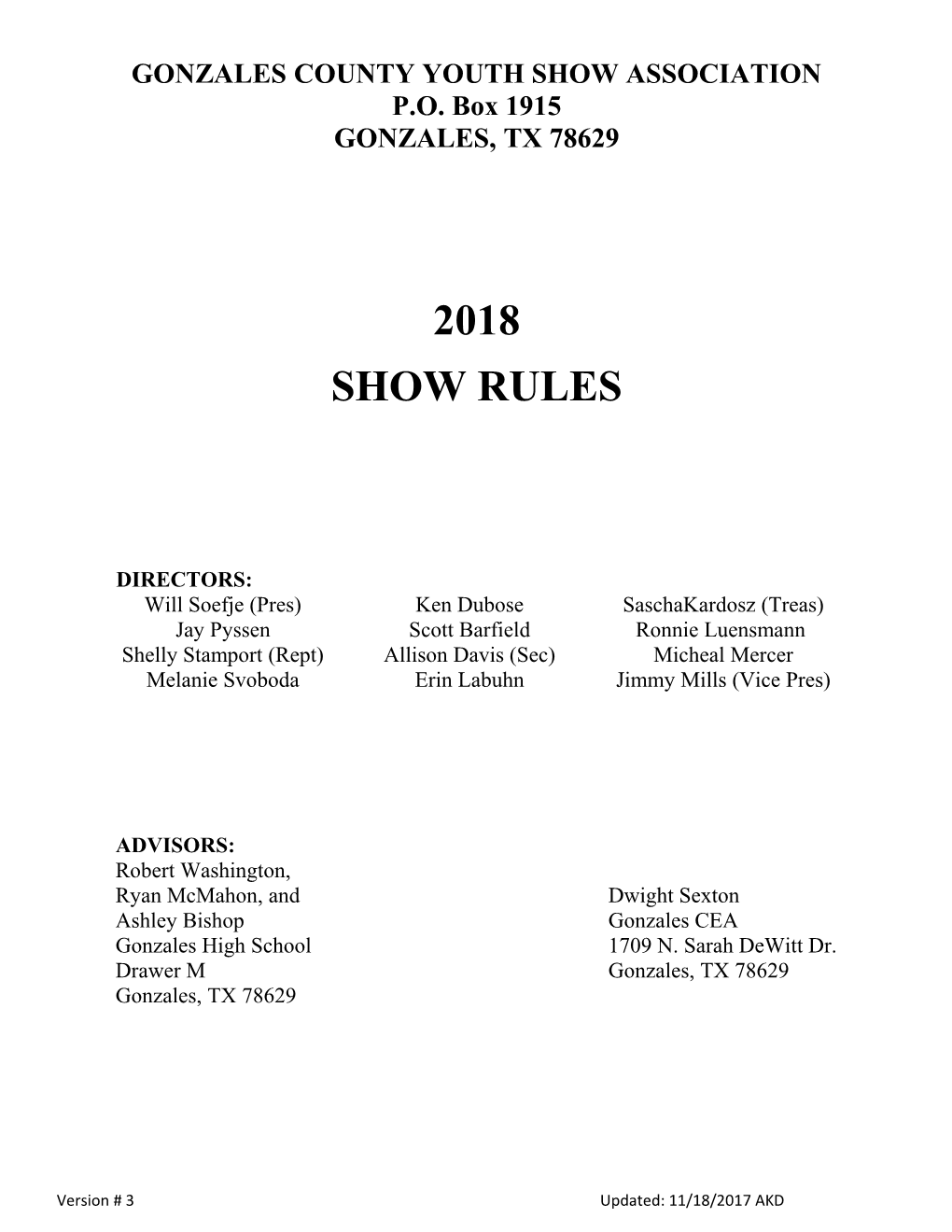 Gonzales County Youth Show Association