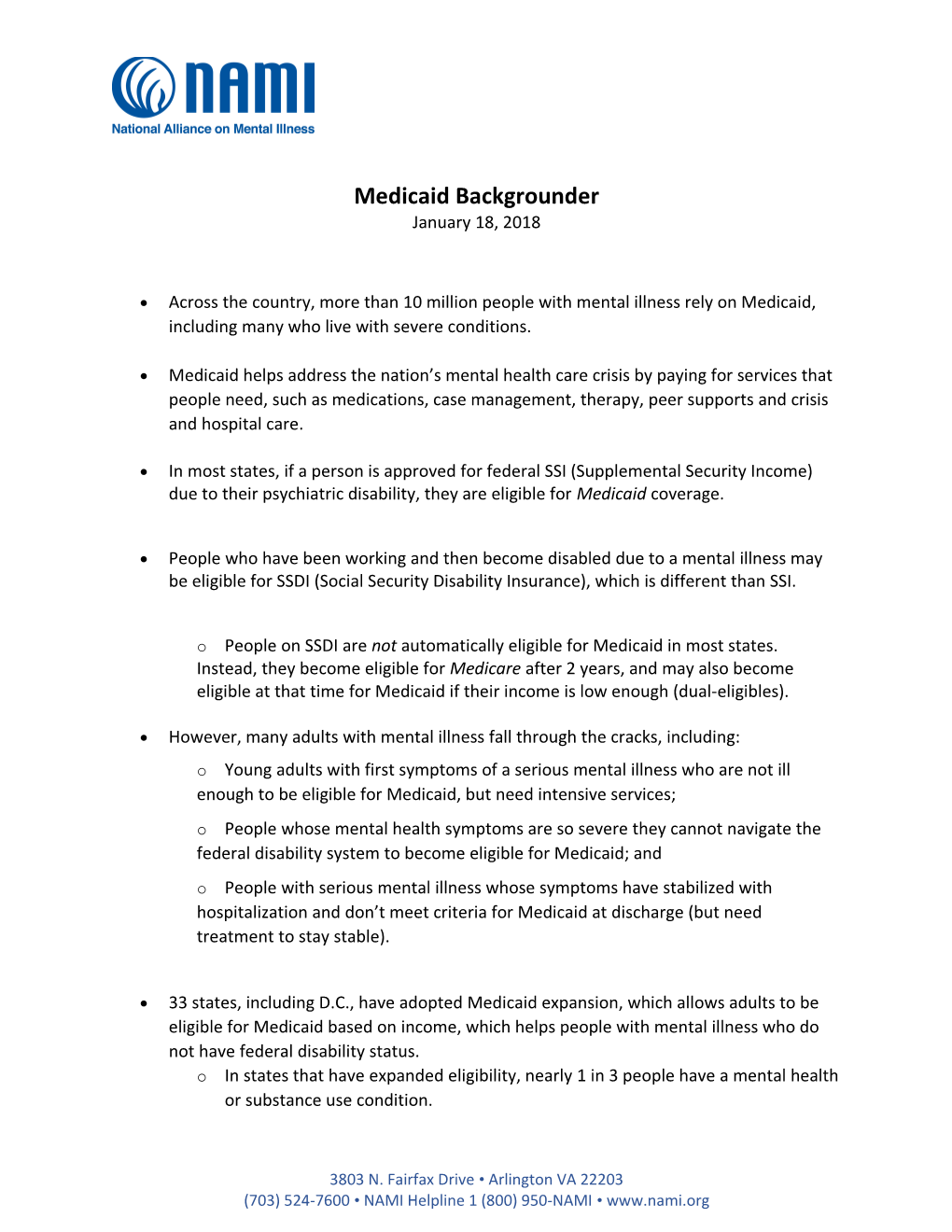 Medicaid Backgrounder