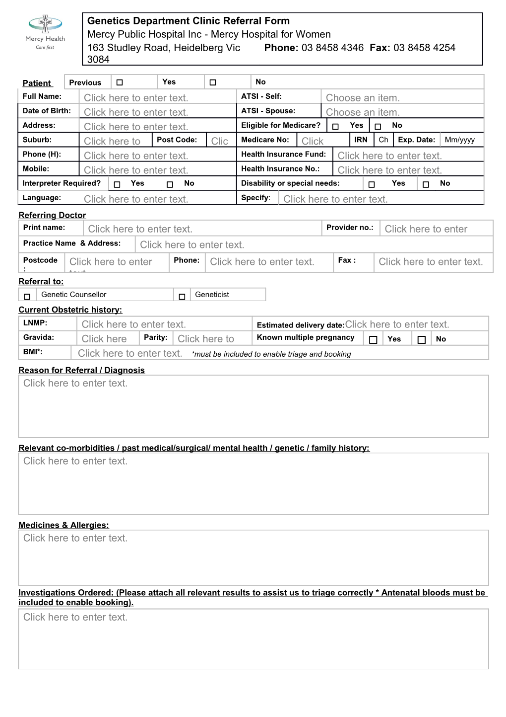 Genetics Referral Form Dec