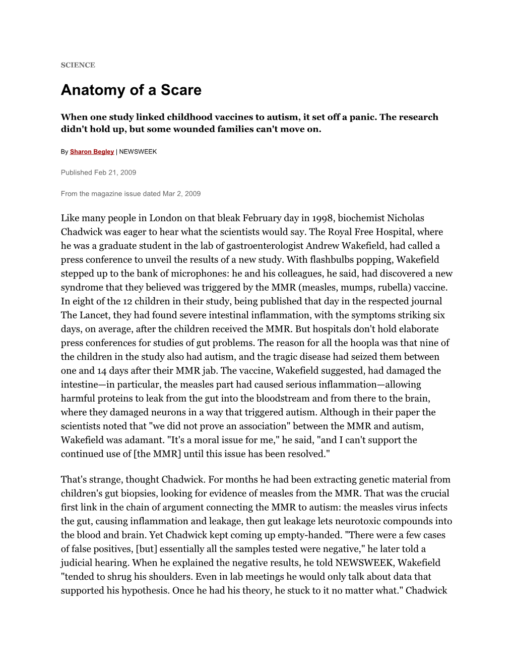 Anatomy of a Scare