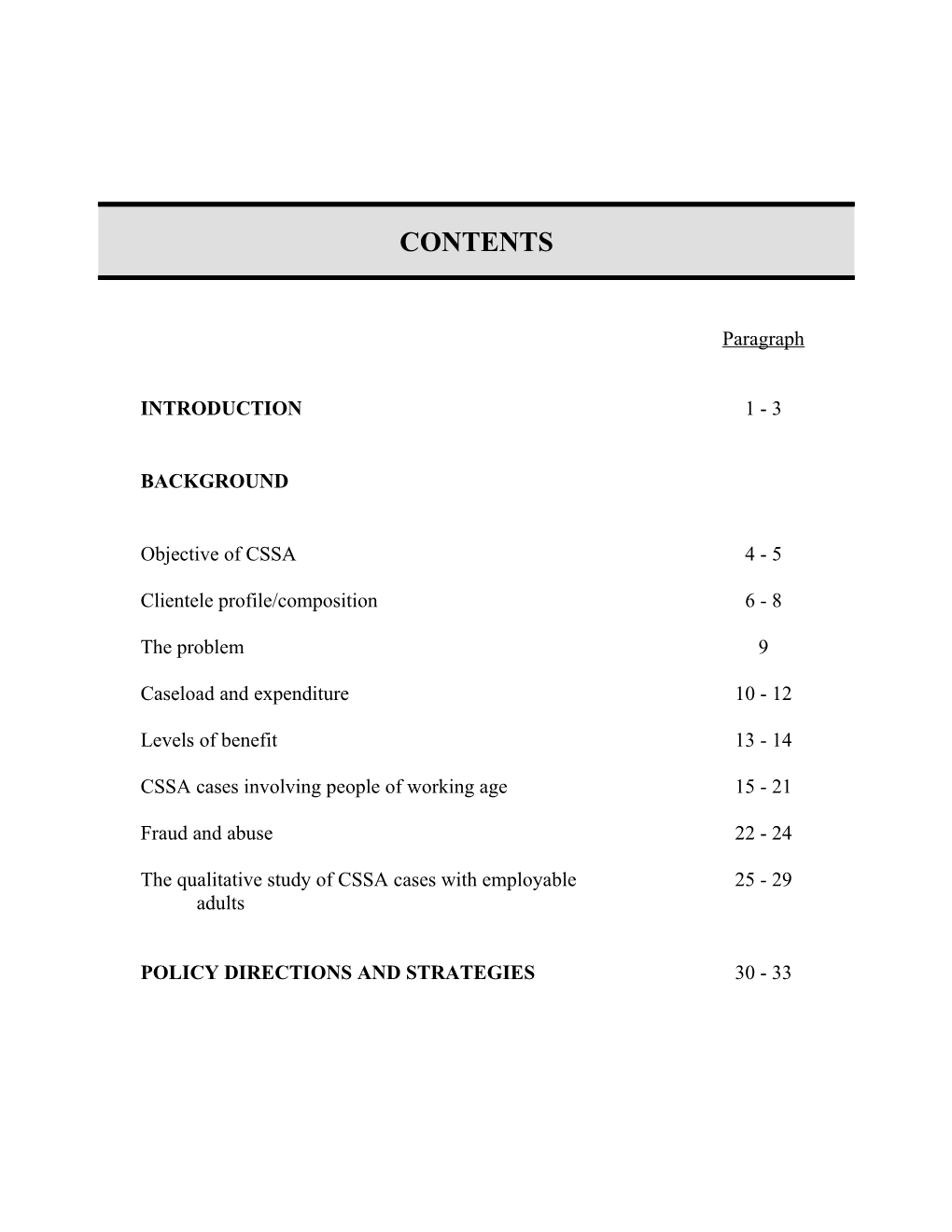 Report on the Review of the Scope and the Administration of the Comprehensive Social Security