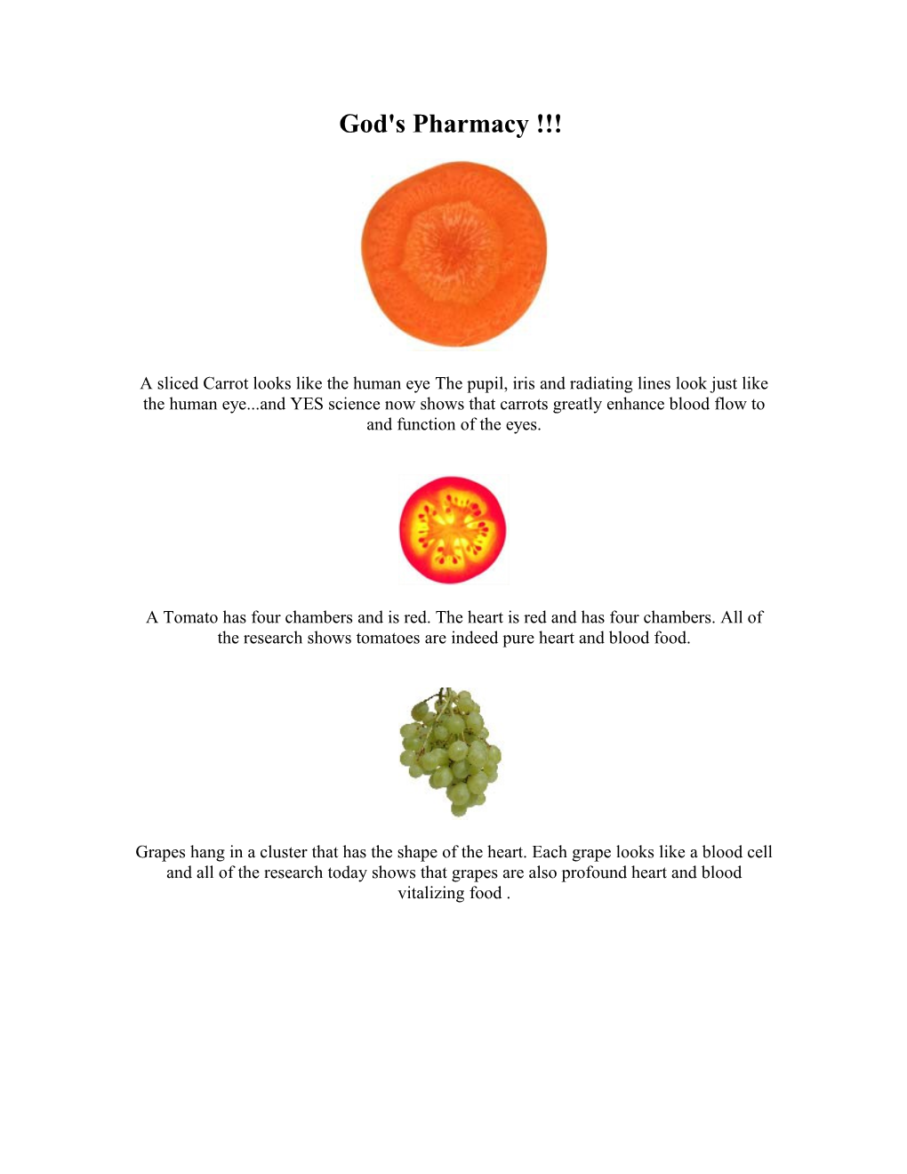 God's Pharmacy a Sliced Carrot Looks Like the Human Eye the Pupil, Iris and Radiating