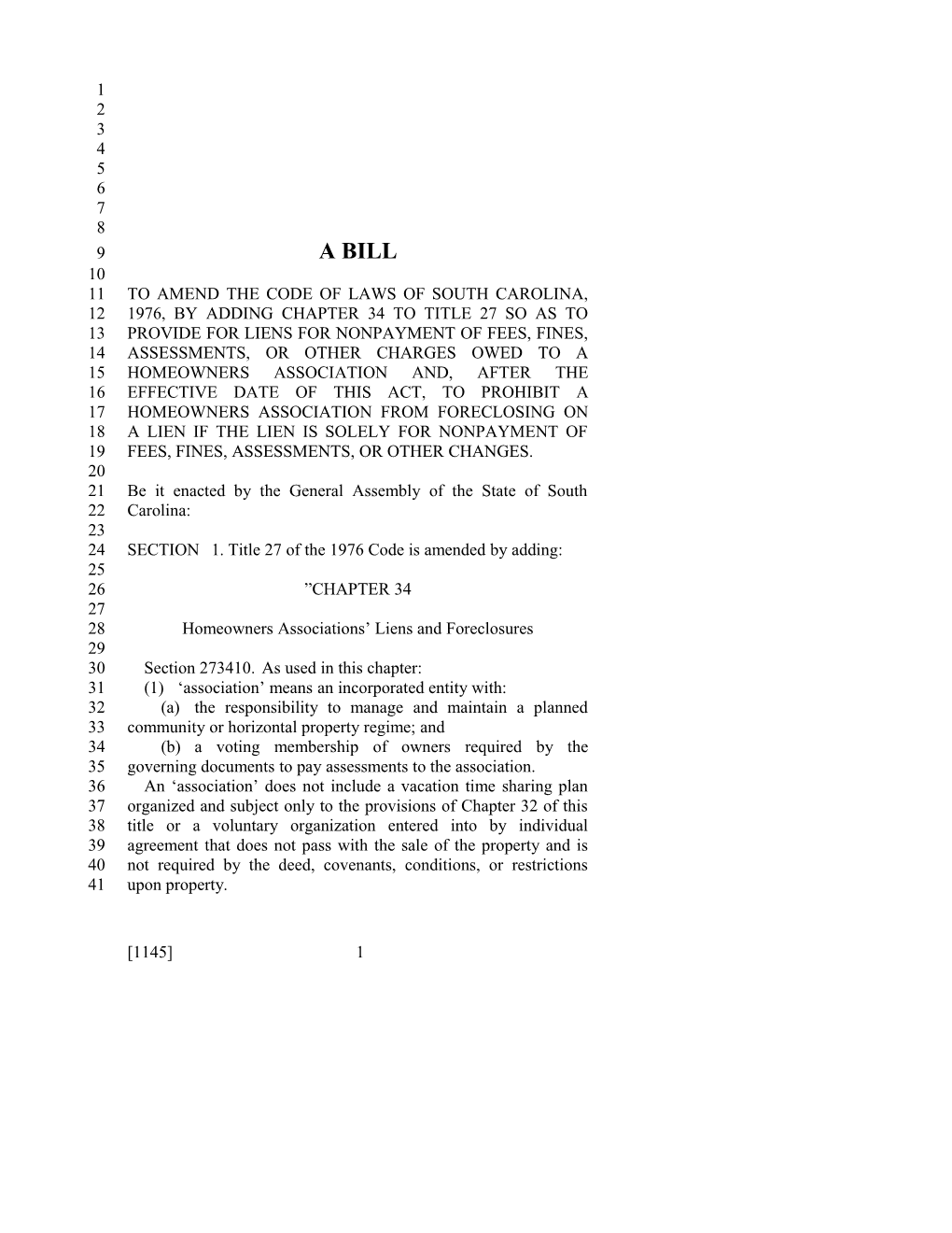 2017-2018 Bill 1145 Text of Previous Version (Mar. 27, 2018) - South Carolina Legislature Online