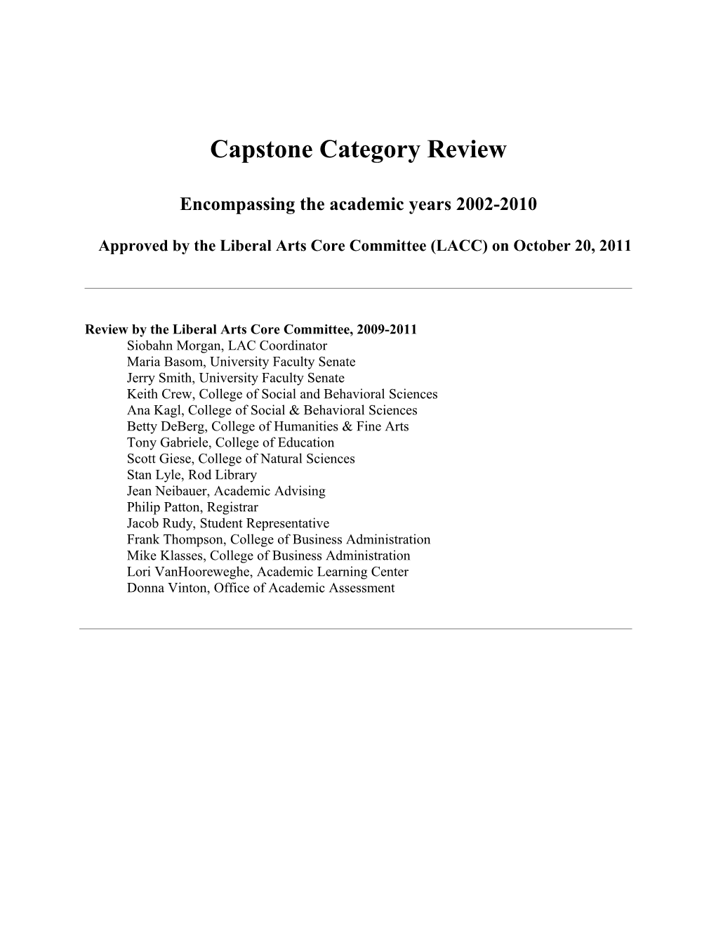 Capstone Category Review