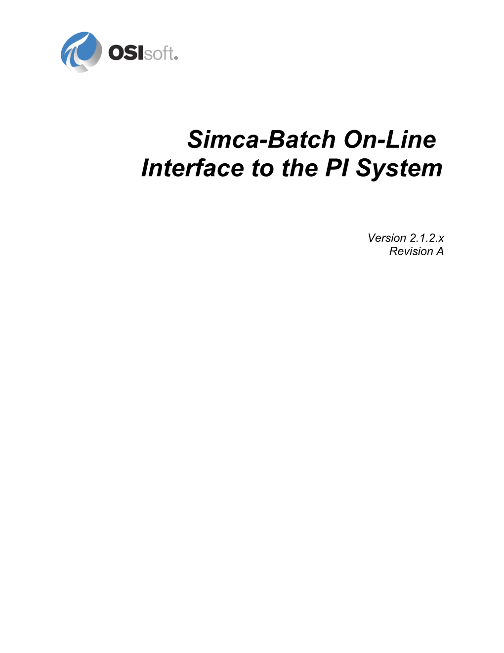 Simca-Batch On-Line Interface to the PI System