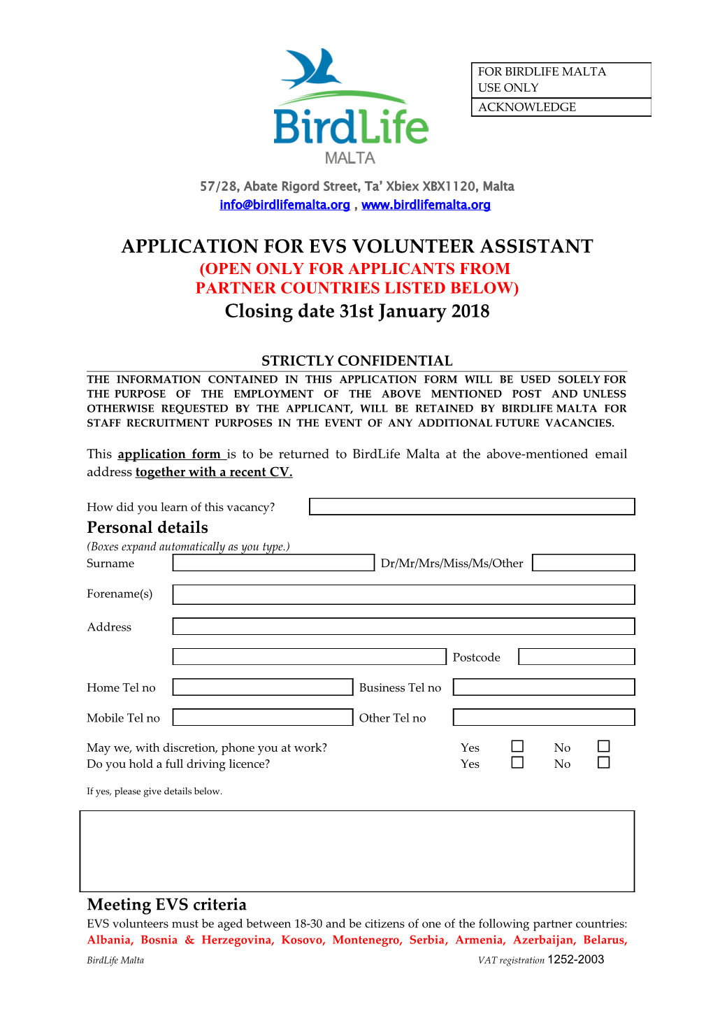 Application for Employment s62