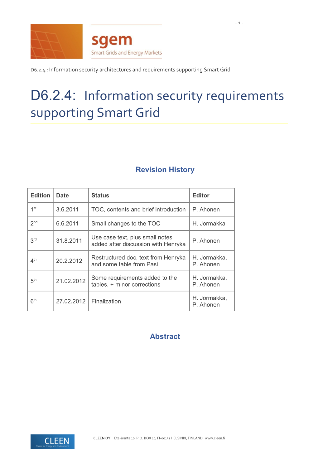 Information Security Requirements Supporting Smart Grid