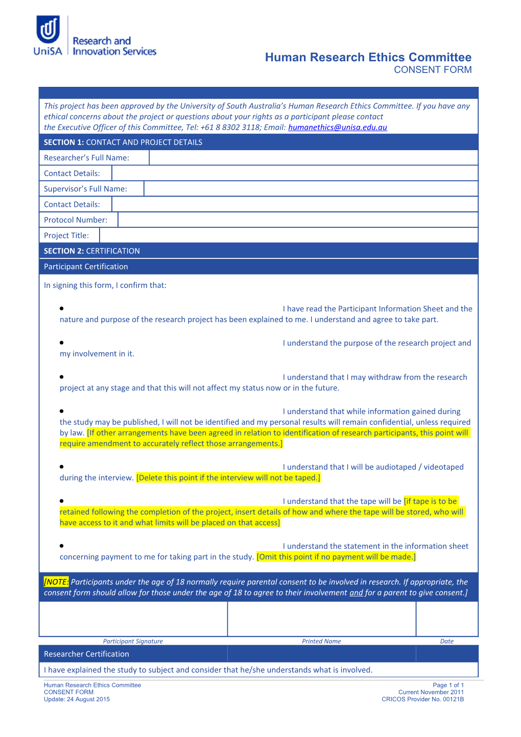 Sas Forms Template