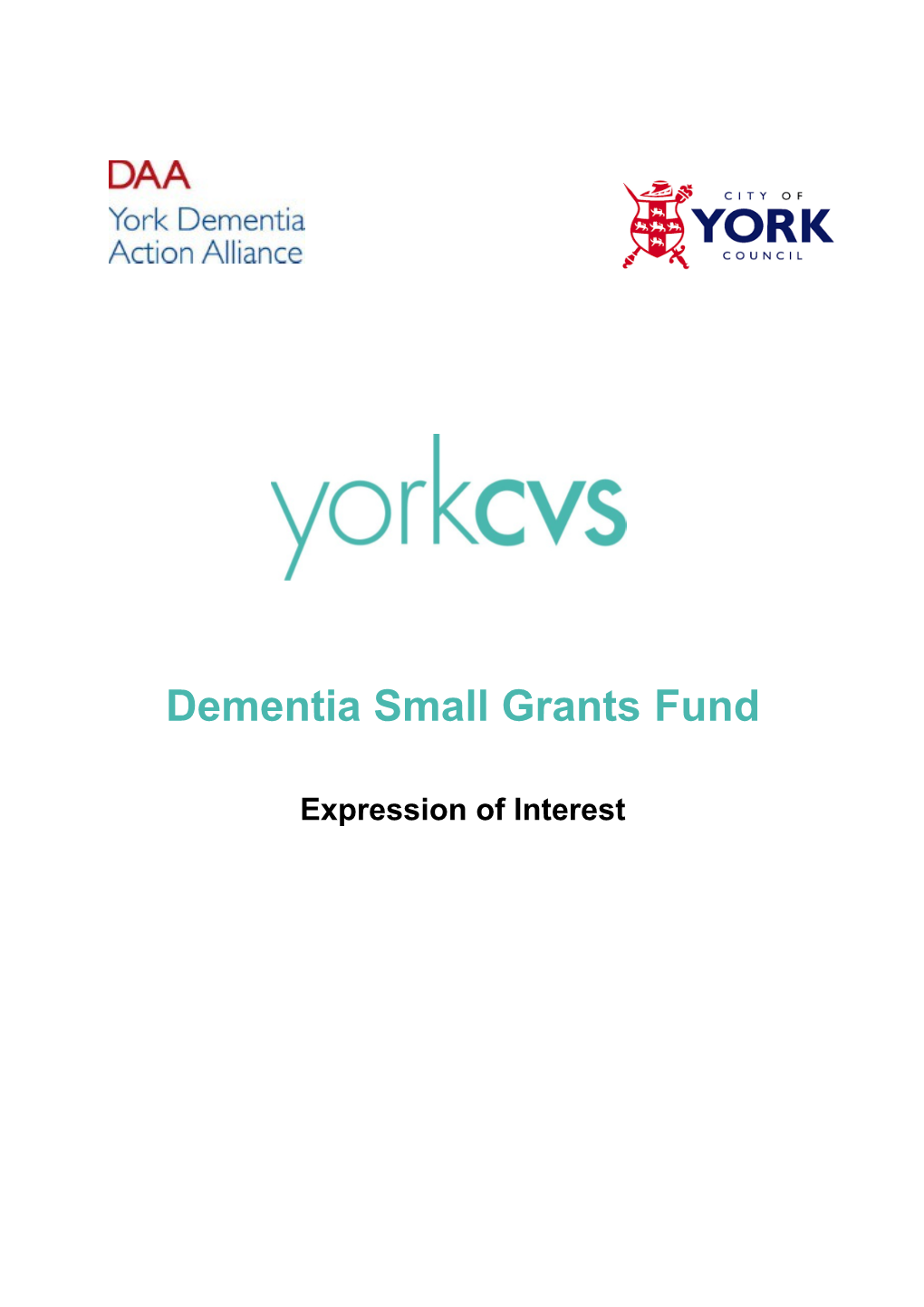Dementia Small Grants Fund