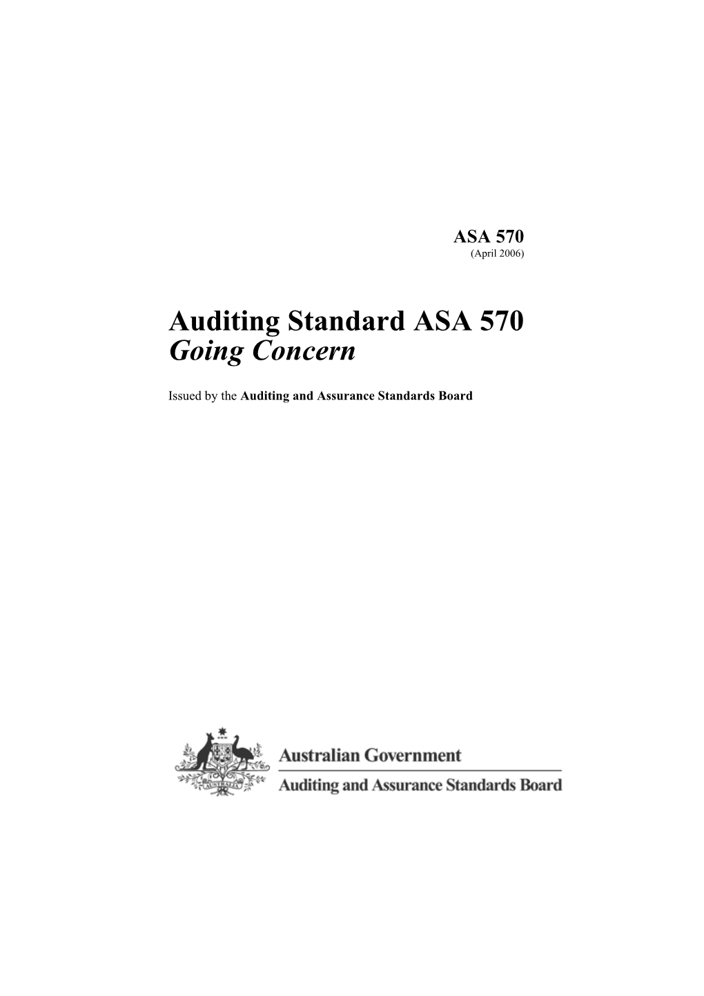 Auditing Standard ASA 570