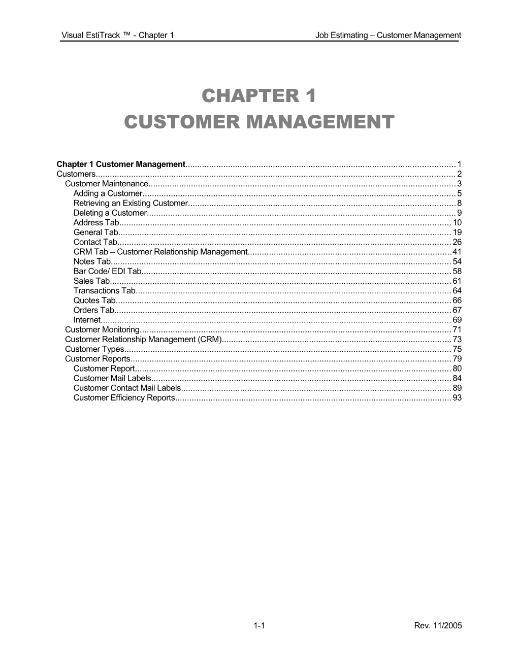 Chapter 1Customer Management