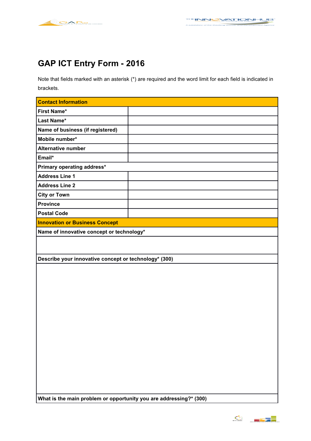 GAPICT Entry Form - 2016