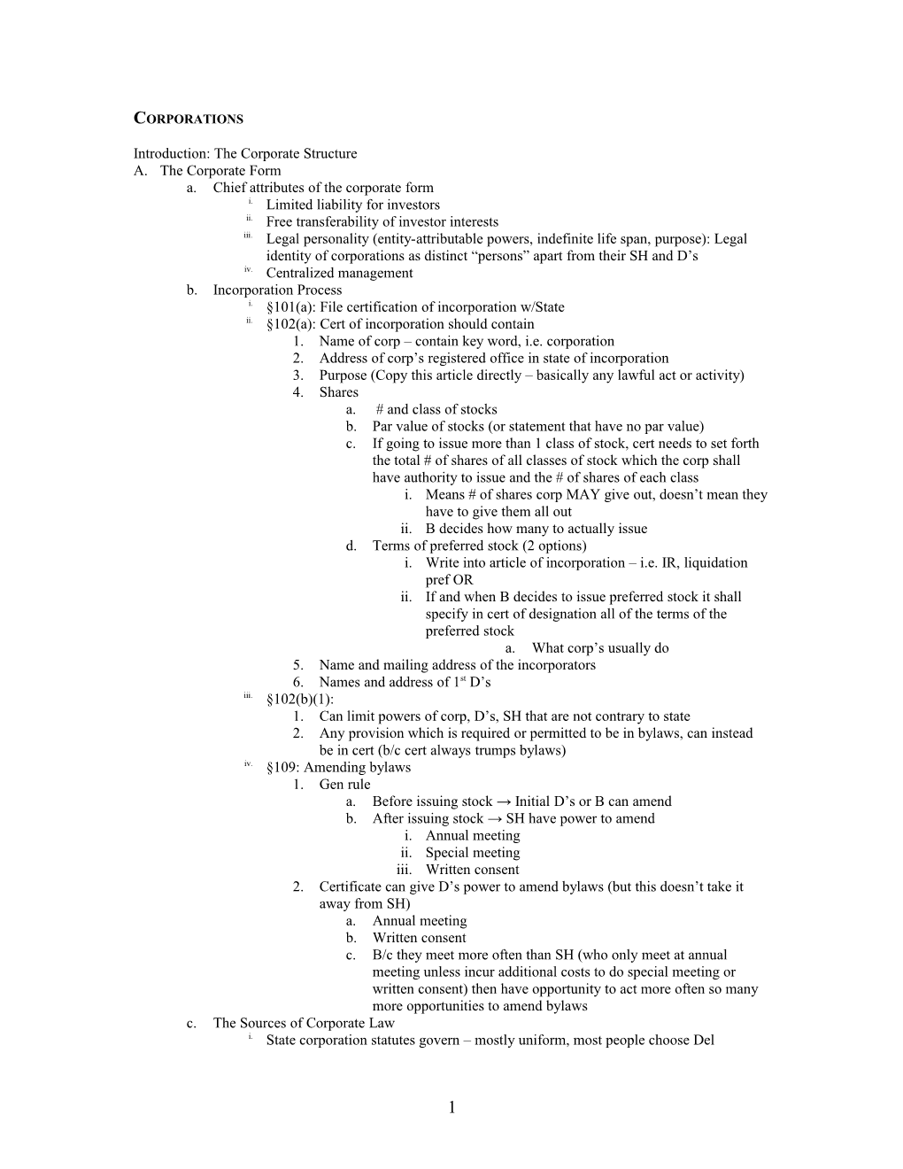 Introduction: the Corporate Structure