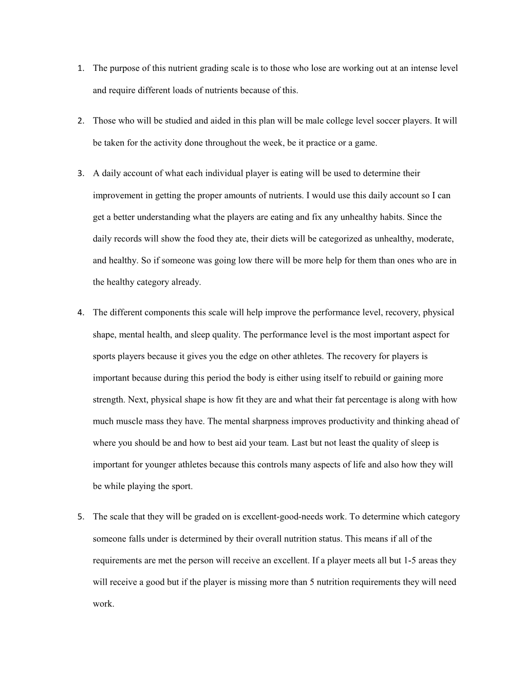 The Purpose of This Nutrient Grading Scale Is to Those Who Lose Are Working out at an Intense