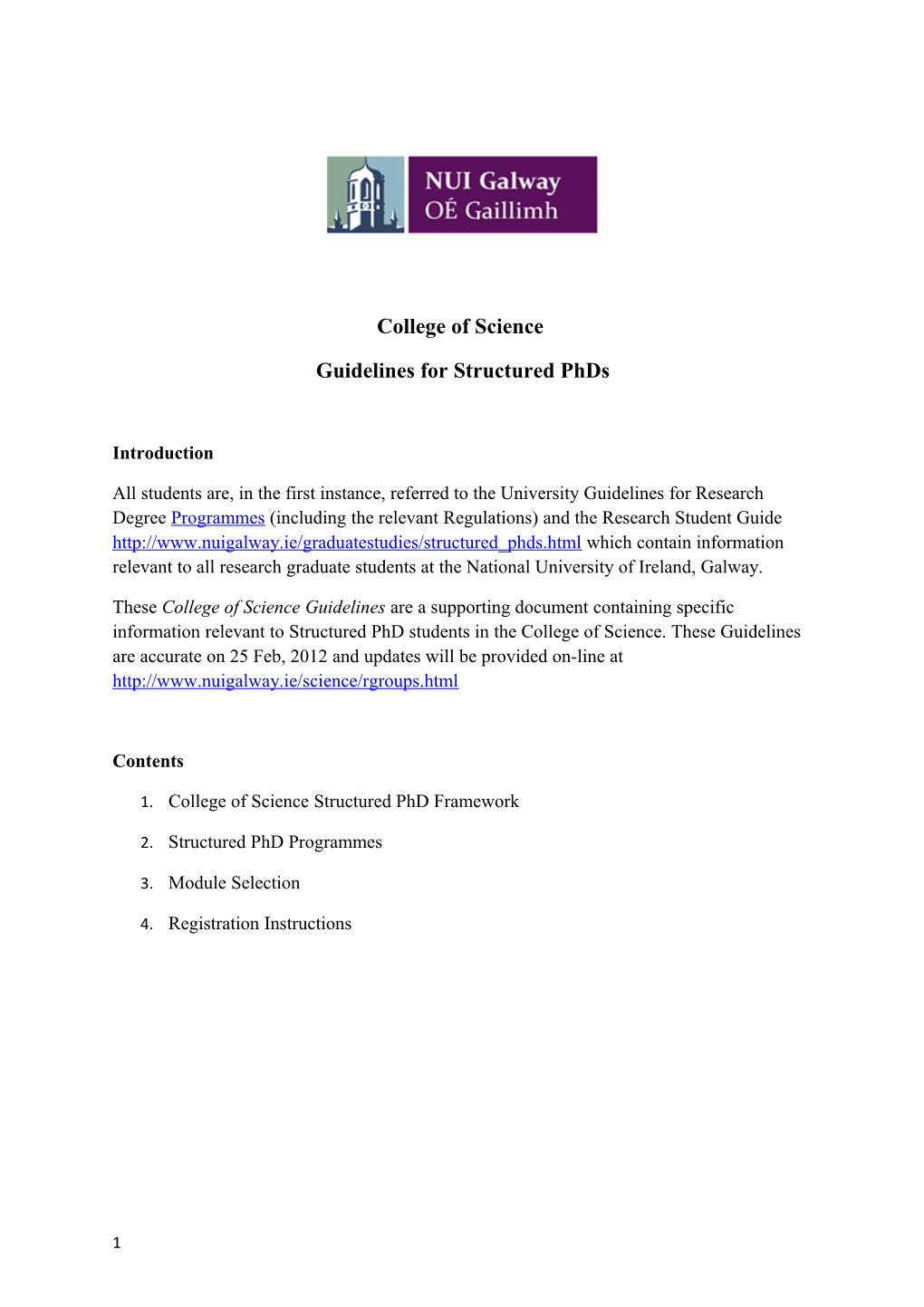 Guidelines for Structured Phds