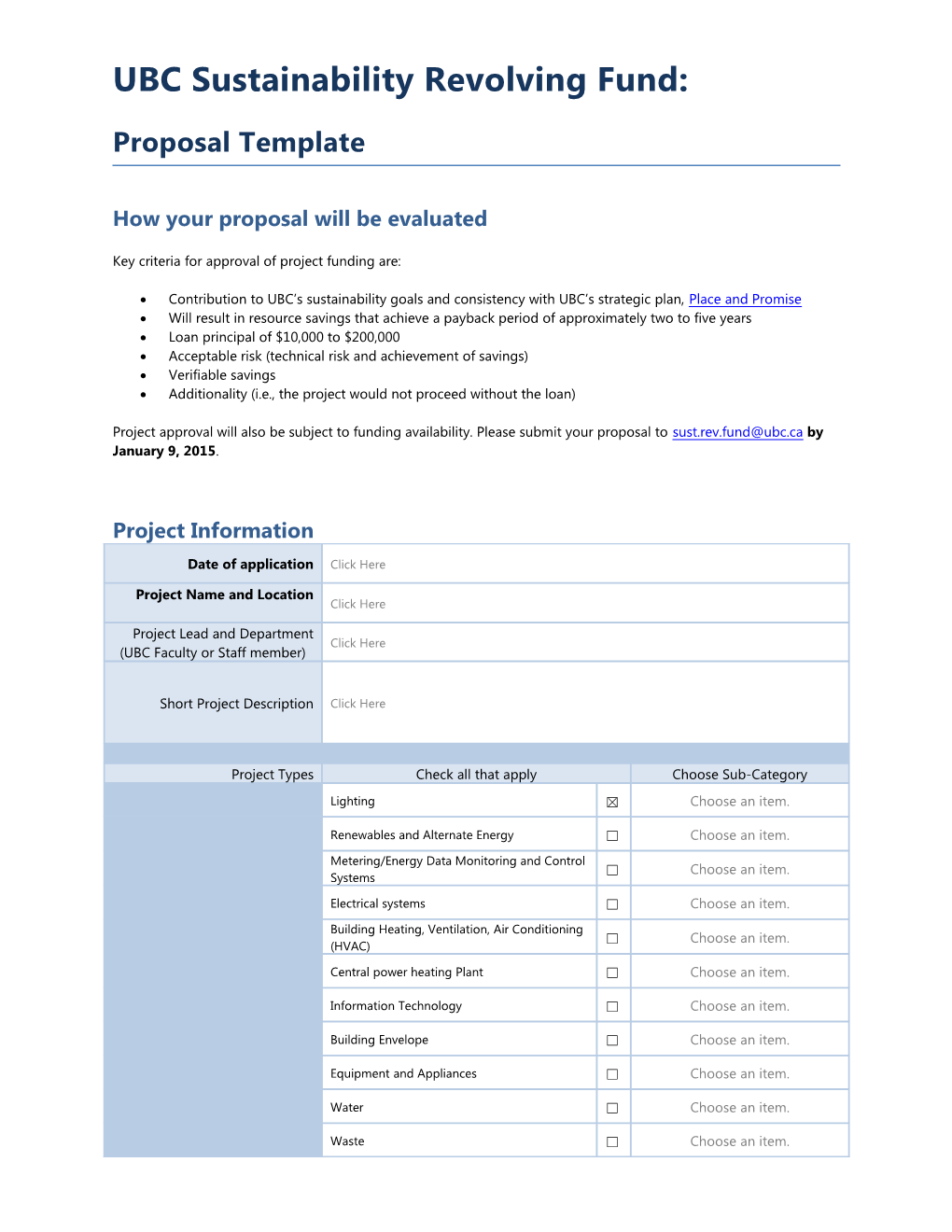 UBC Sustainability Revolving Fund Proposal Template