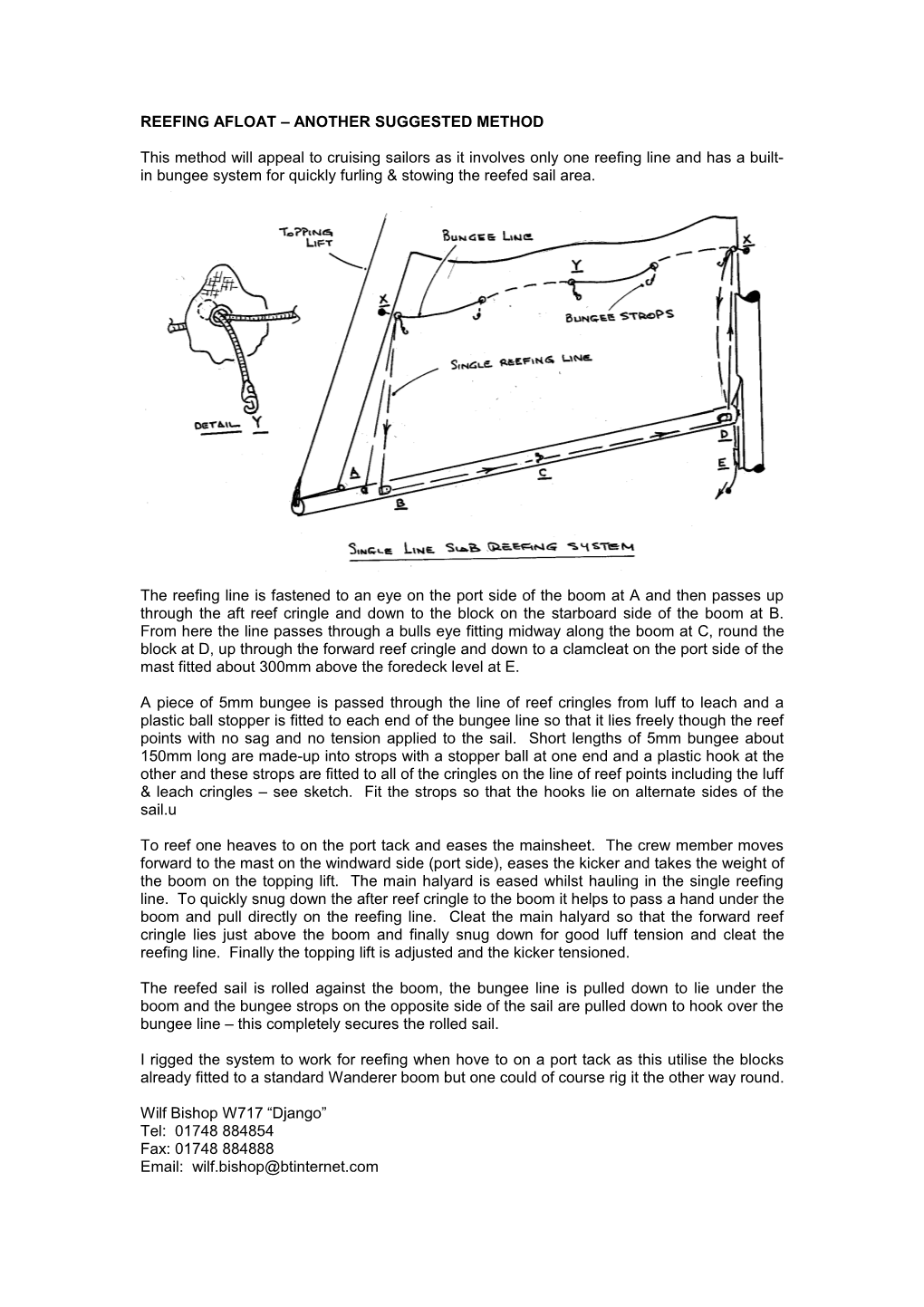 Reefing Afloat Another Suggested Method