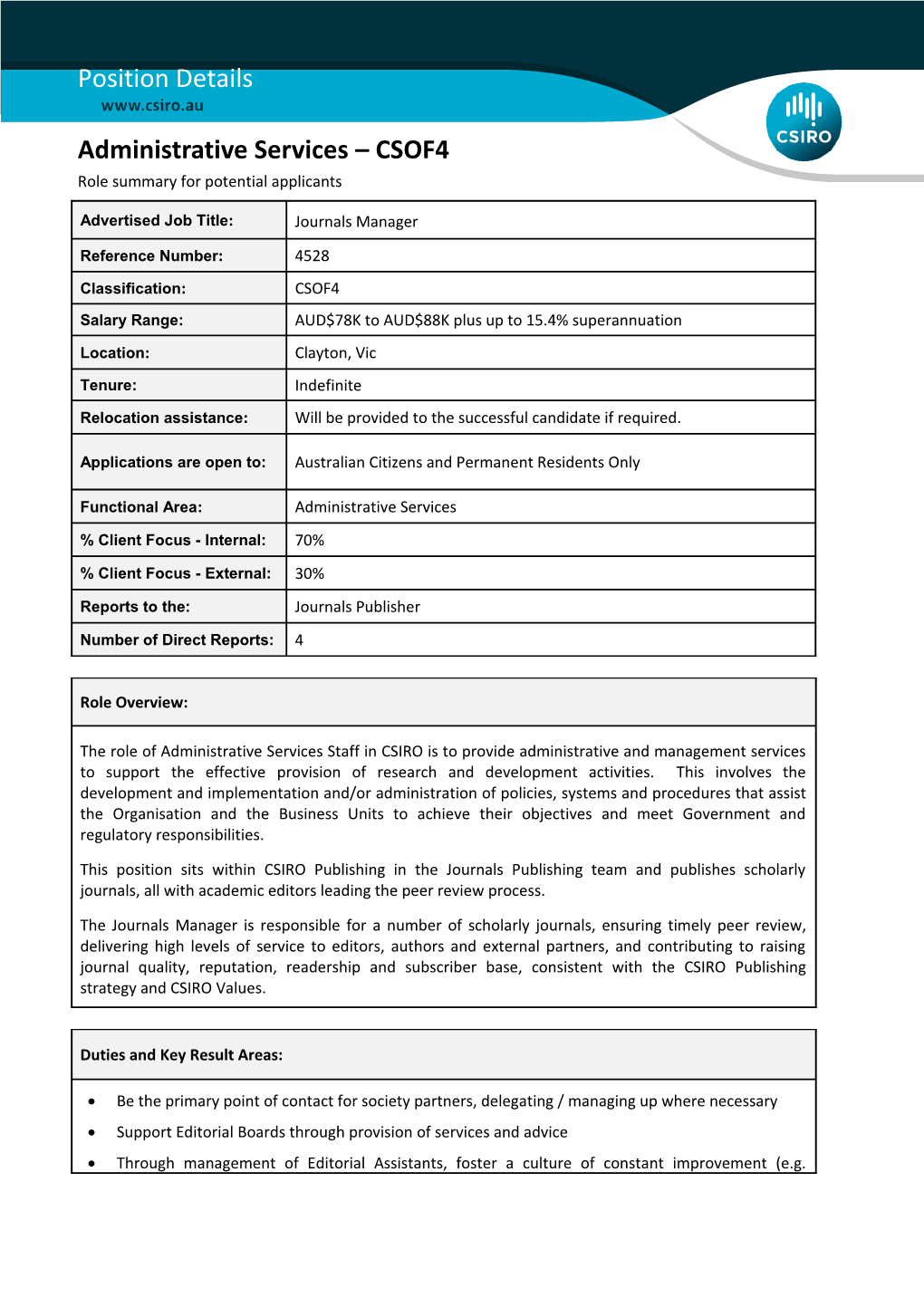 Position Details - Administrative Services - CSOF4 s1