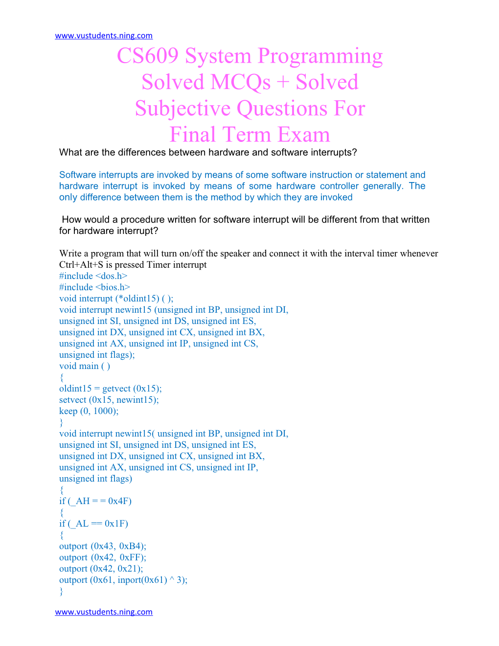 CS609 Mcqs for Papers