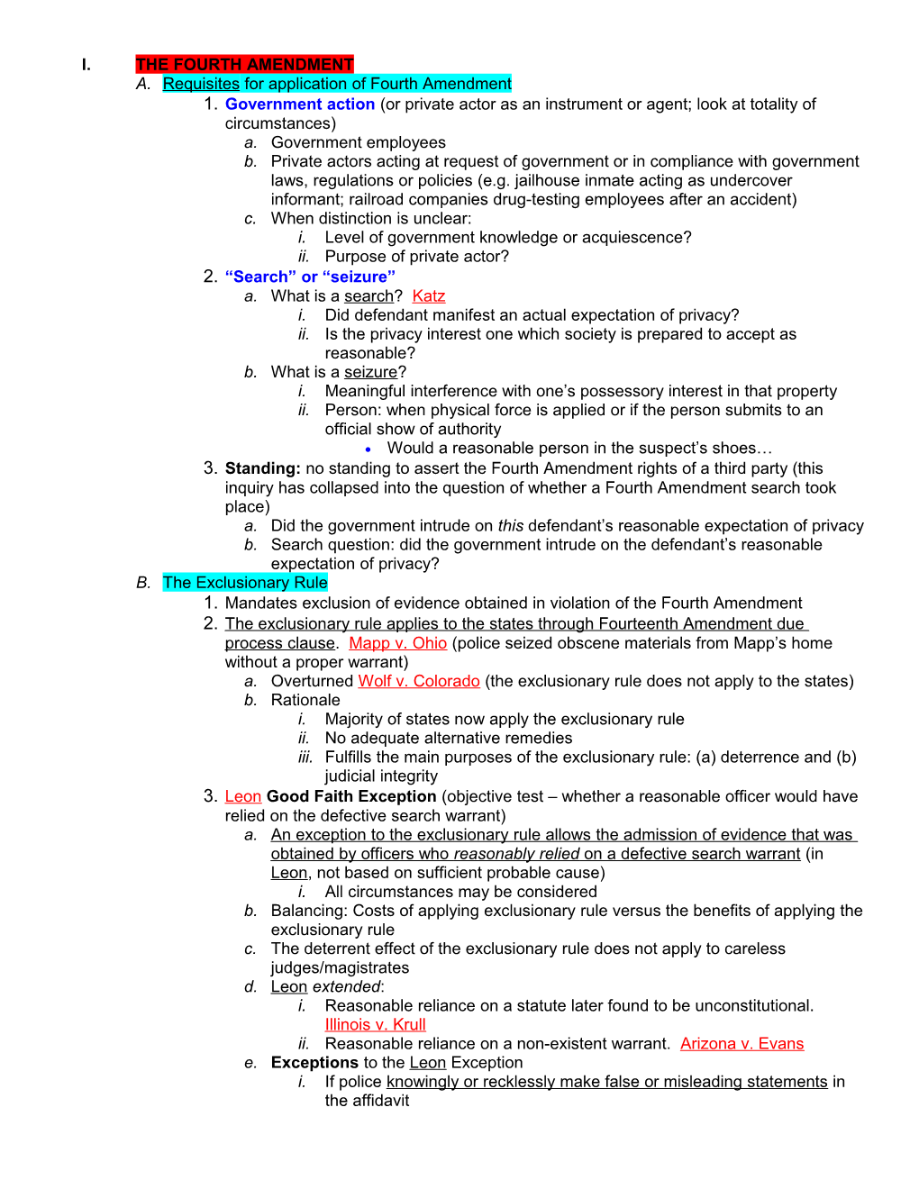 1. Government Action (Or Private Actor As an Instrument Or Agent; Look at Totality Of