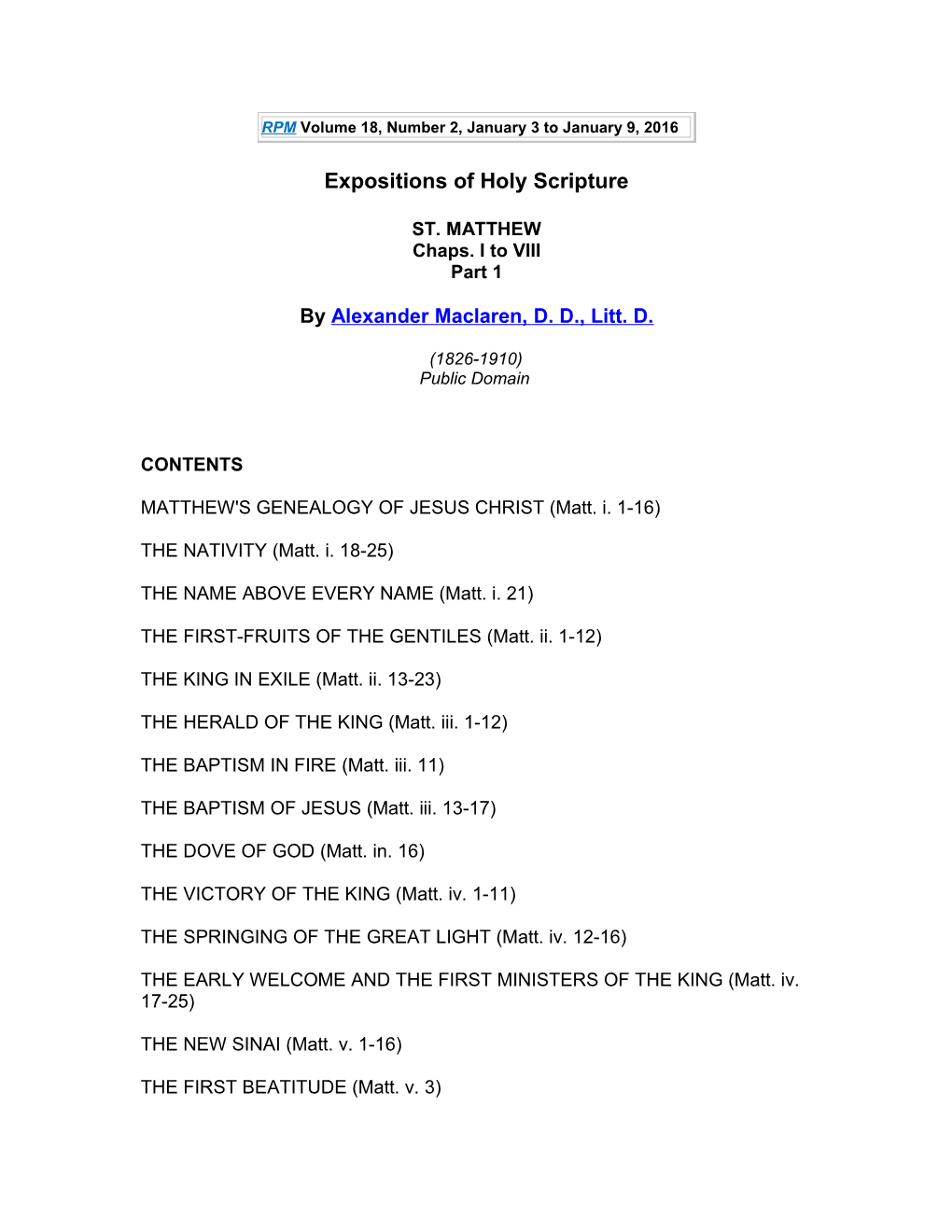 Expositions of Holy Scripture